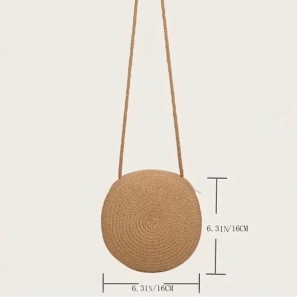 Round Woven Straw Mini Bags, Cute Style Paper Material Handheld Crossbody - Picture 5 of 5